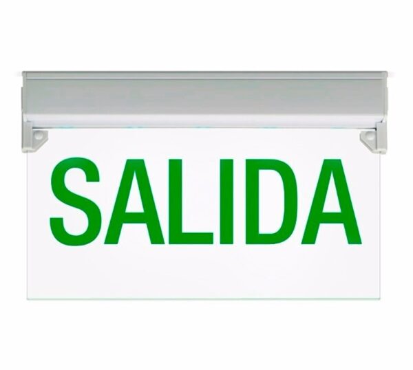 LUZ LED DE EMERGENCIA TRANSPARENTE CON LETRERO SALIDA