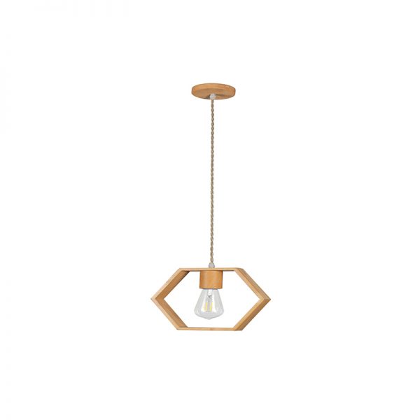 LAMPARA RETRO COLGANTE SOQUETE E27 MADERA DECORACIN