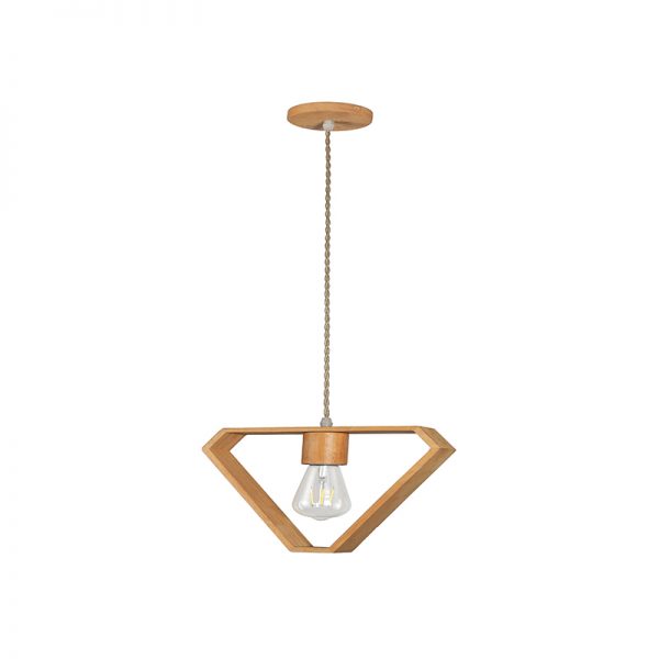 LAMPARA RETRO COLGANTE SOQUETE E27 MADERA DECORACIN