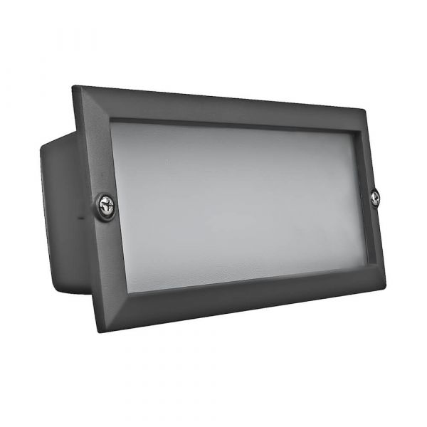 Luminaria LED Embutida a Muro 8W Vidrio Satinado